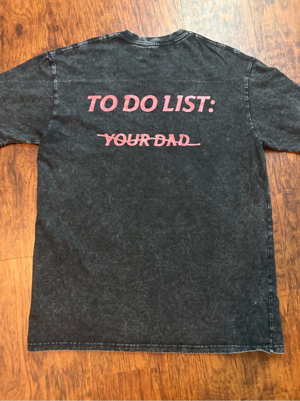 Black Graphic Tee with Red "TO DO LIST" Print